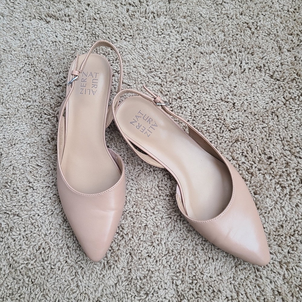 Naturalizer Banks Pointed Toe Women's Slingback Shoe | Size 9W | beige